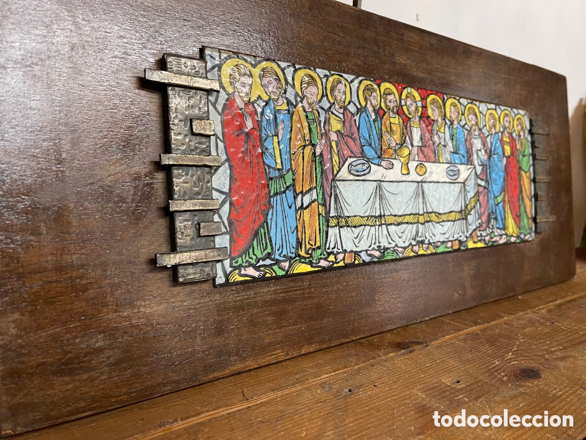 Antig&uuml;edades: Preciosa Santa Cena de madera - Foto 4