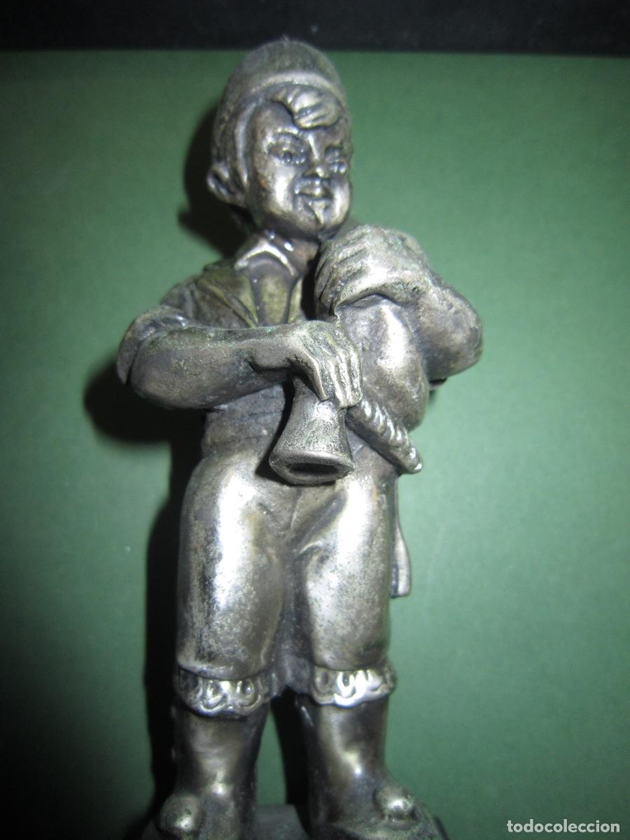 Antig&uuml;edades: PAREJA DE FIGURAS BA&Ntilde;ADAS EN PLATA 13 CMS - Foto 2