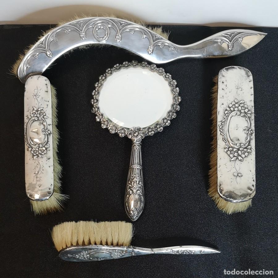 Antig&uuml;edades: Antiguo Juego Tocador de Plata - Foto 1