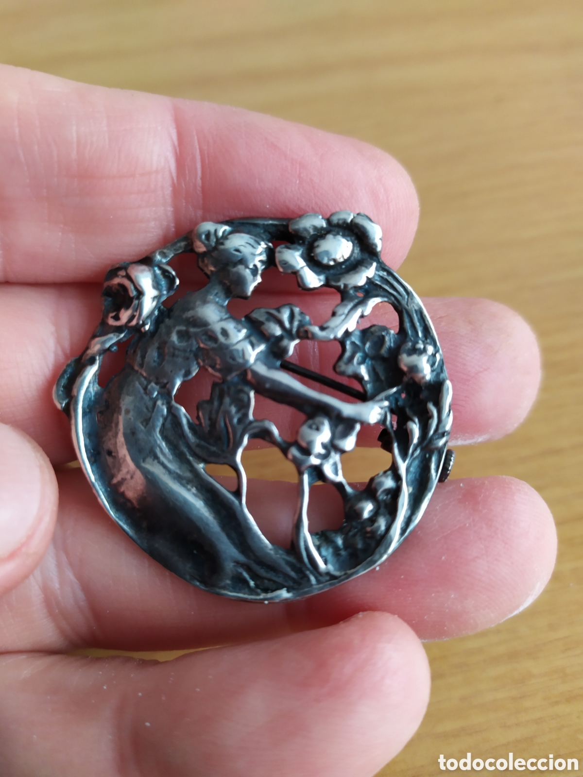 Antig&uuml;edades: Antiguo broche art dec&oacute;, de plata - Foto 3