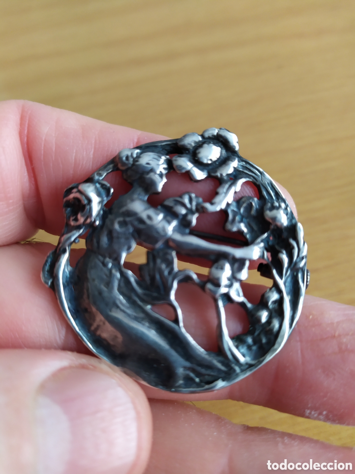 Antig&uuml;edades: Antiguo broche art dec&oacute;, de plata - Foto 1