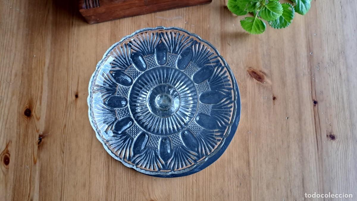 Antig&uuml;edades: Pie de Postre de Cristal Tallado - Foto 2