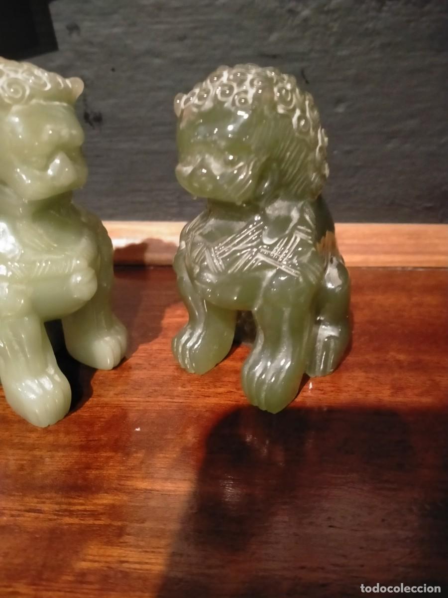 Antig&uuml;edades: PAREJA PEQUE&Ntilde;OS PERROS PERRO FOO VIDREO - Foto 4