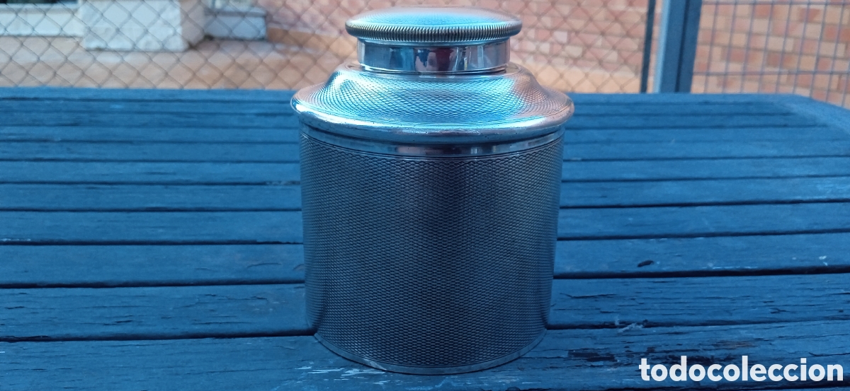 Antig&uuml;edades: Antiguo bote ingl&eacute;s para el t&eacute; chapado en plata - Foto 12
