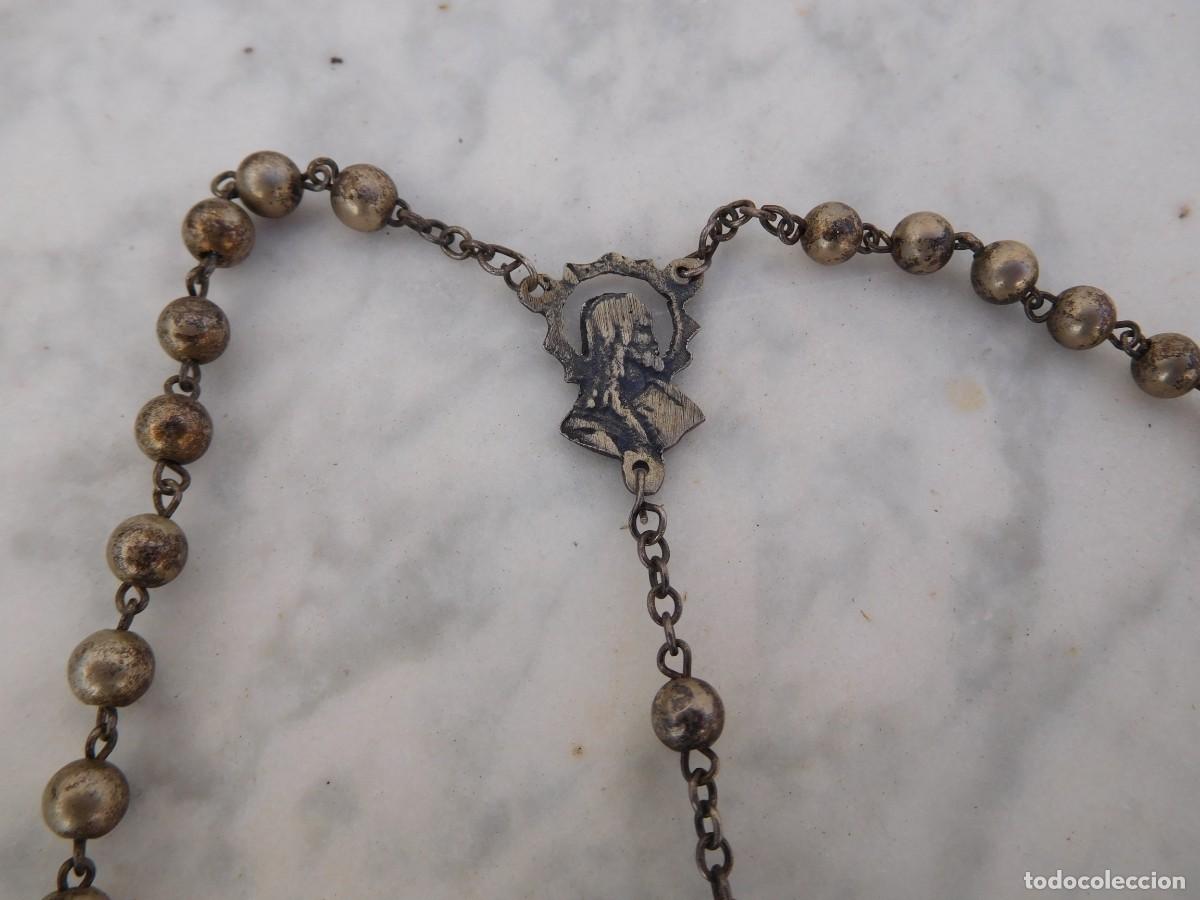 Antig&uuml;edades: Rosario antiguo de plata - Foto 3