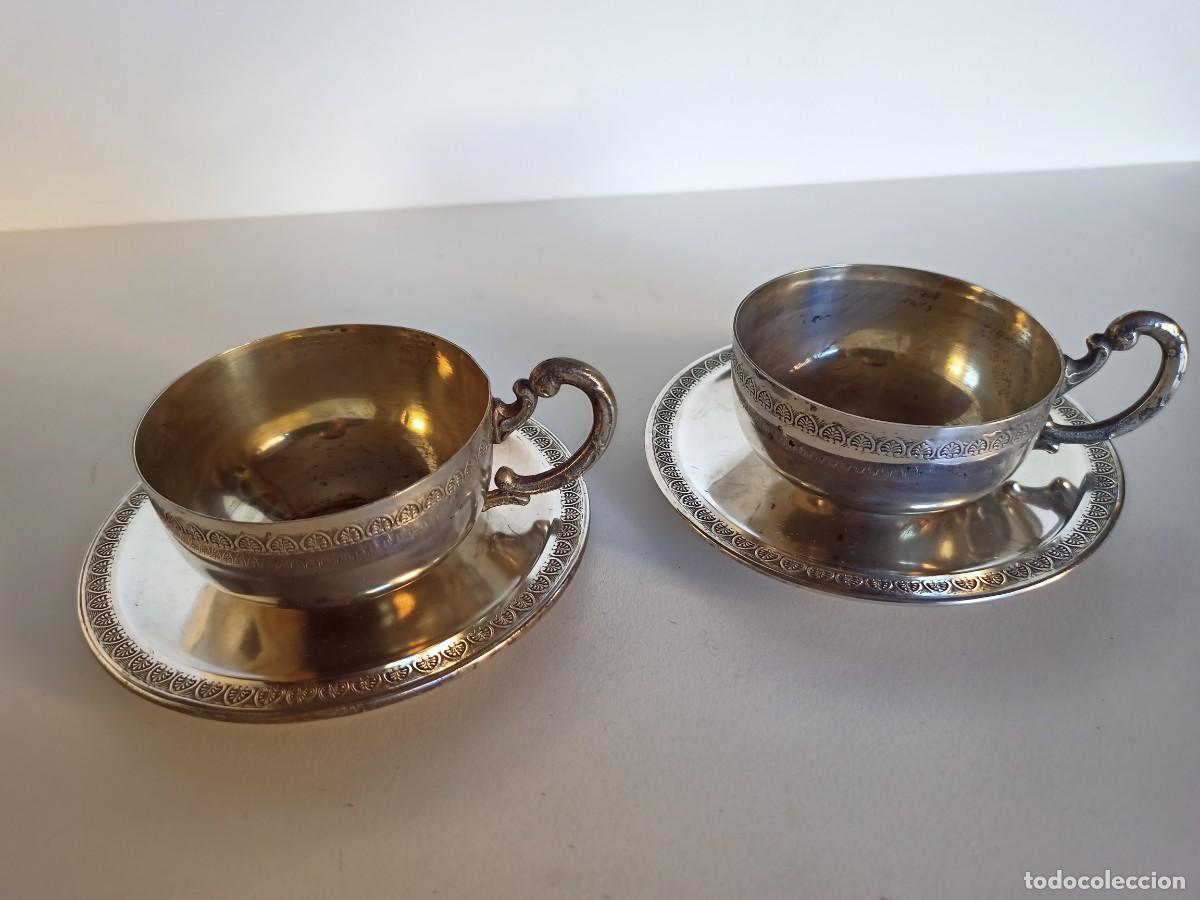 Antig&uuml;edades: Pareja de tazas de alpaca - Foto 1