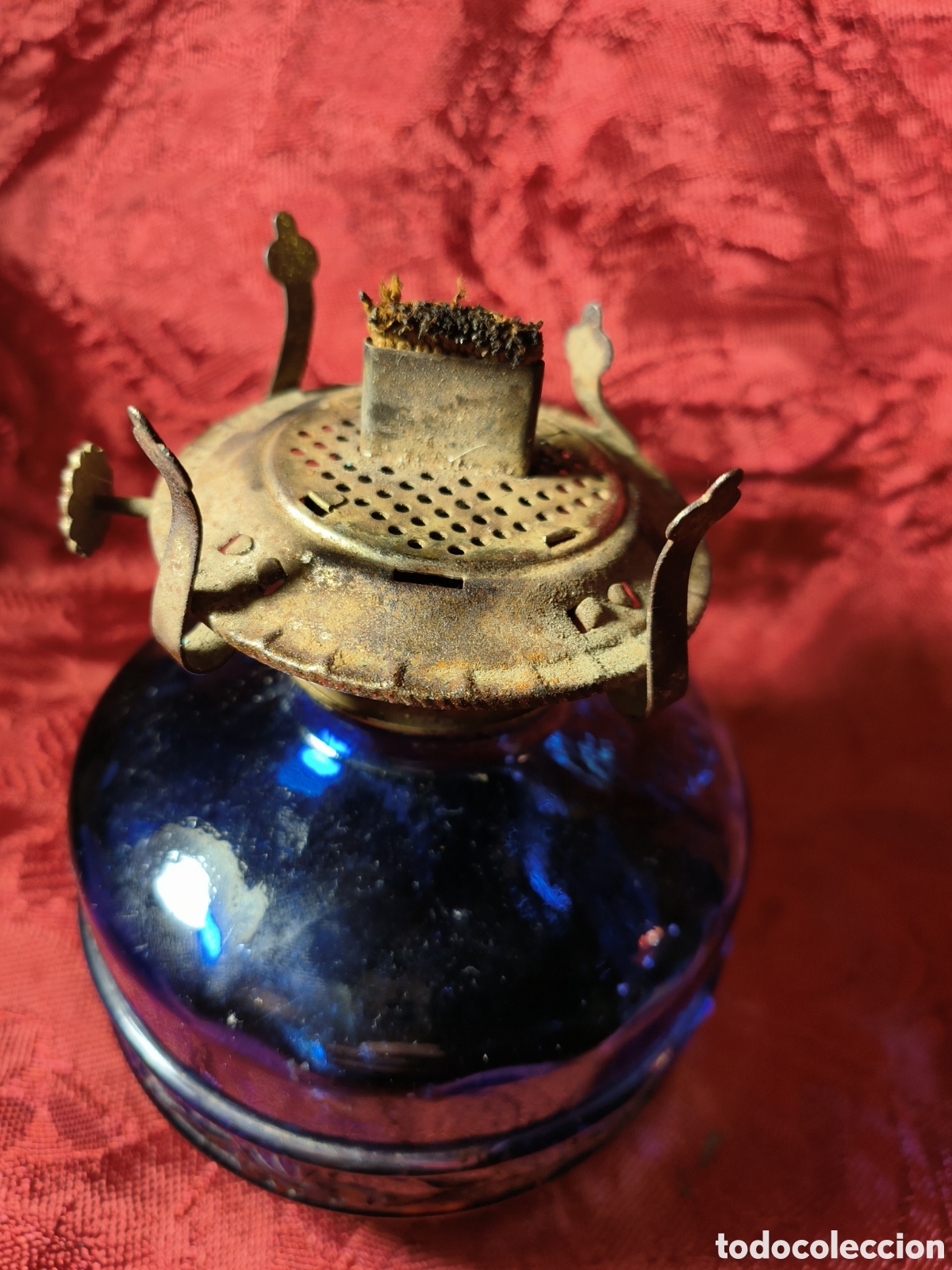 Antig&uuml;edades: Quinqu&eacute; azul 37 CMS de di&aacute;metro - Foto 3