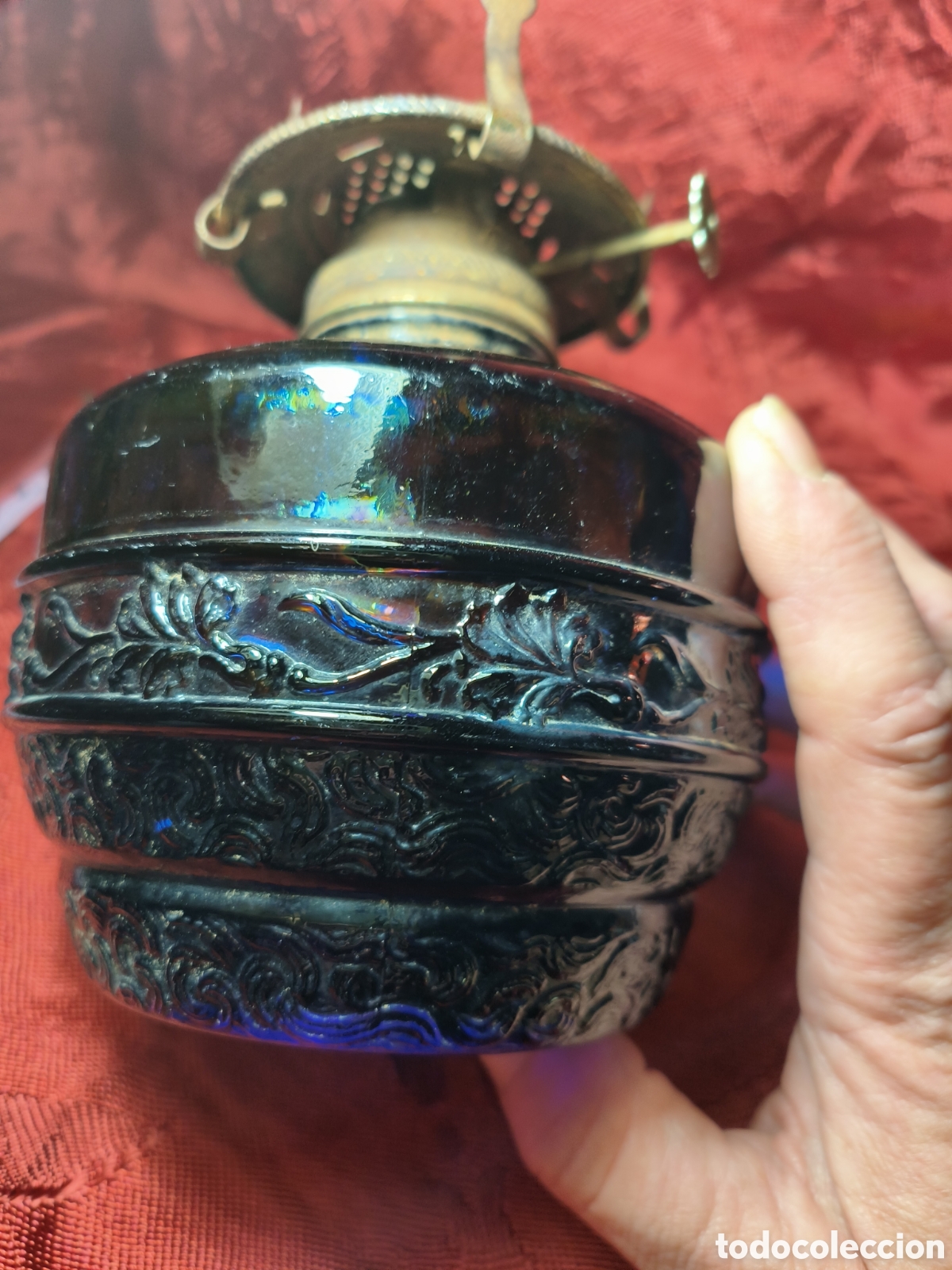 Antig&uuml;edades: Quinqu&eacute; azul 37 CMS de di&aacute;metro - Foto 5