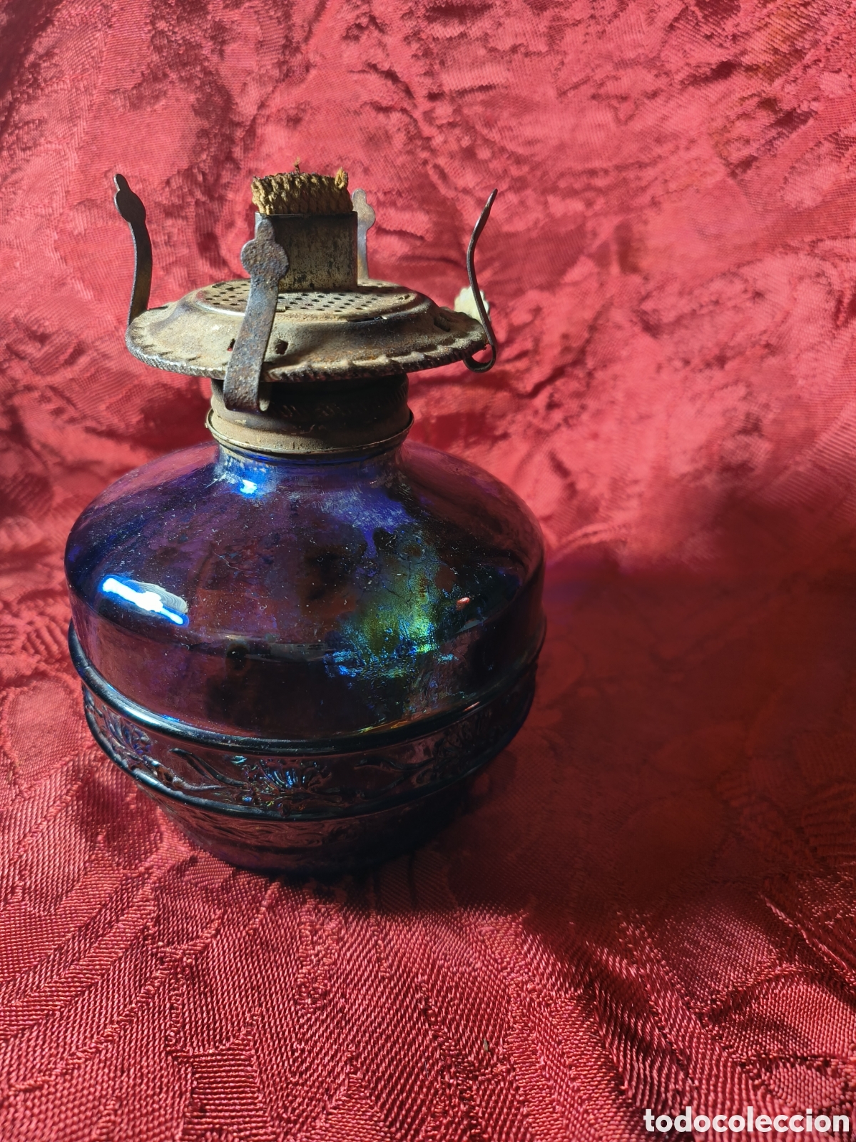 Antig&uuml;edades: Quinqu&eacute; azul 37 CMS de di&aacute;metro - Foto 1