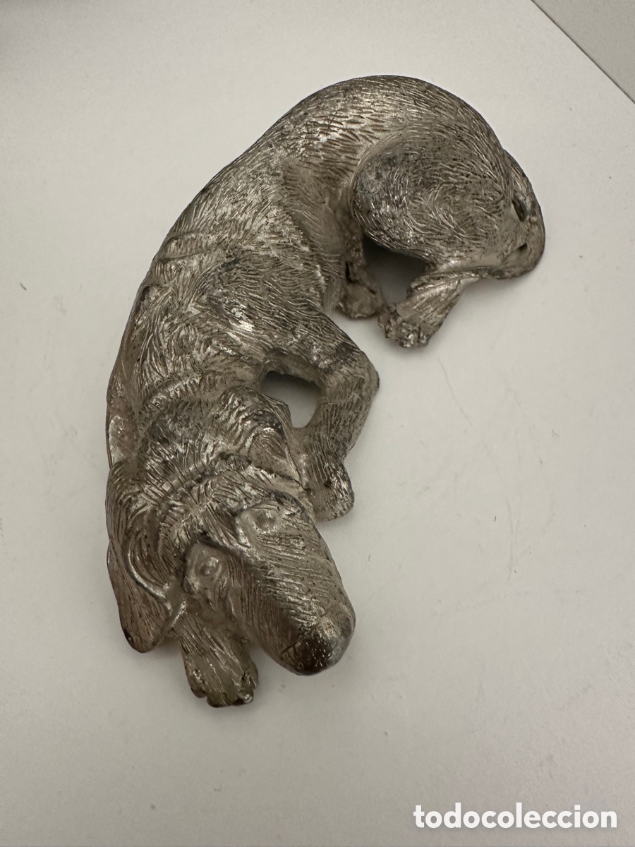 Antig&uuml;edades: Figura perro de peltre - Foto 2