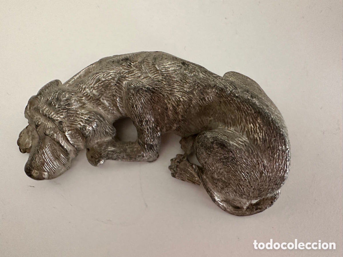 Antig&uuml;edades: Figura perro de peltre - Foto 3