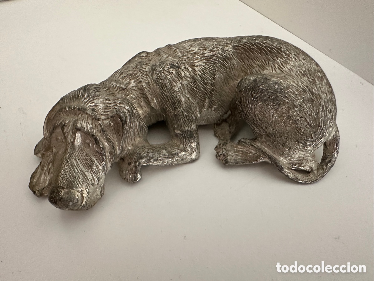 Antig&uuml;edades: Figura perro de peltre - Foto 1