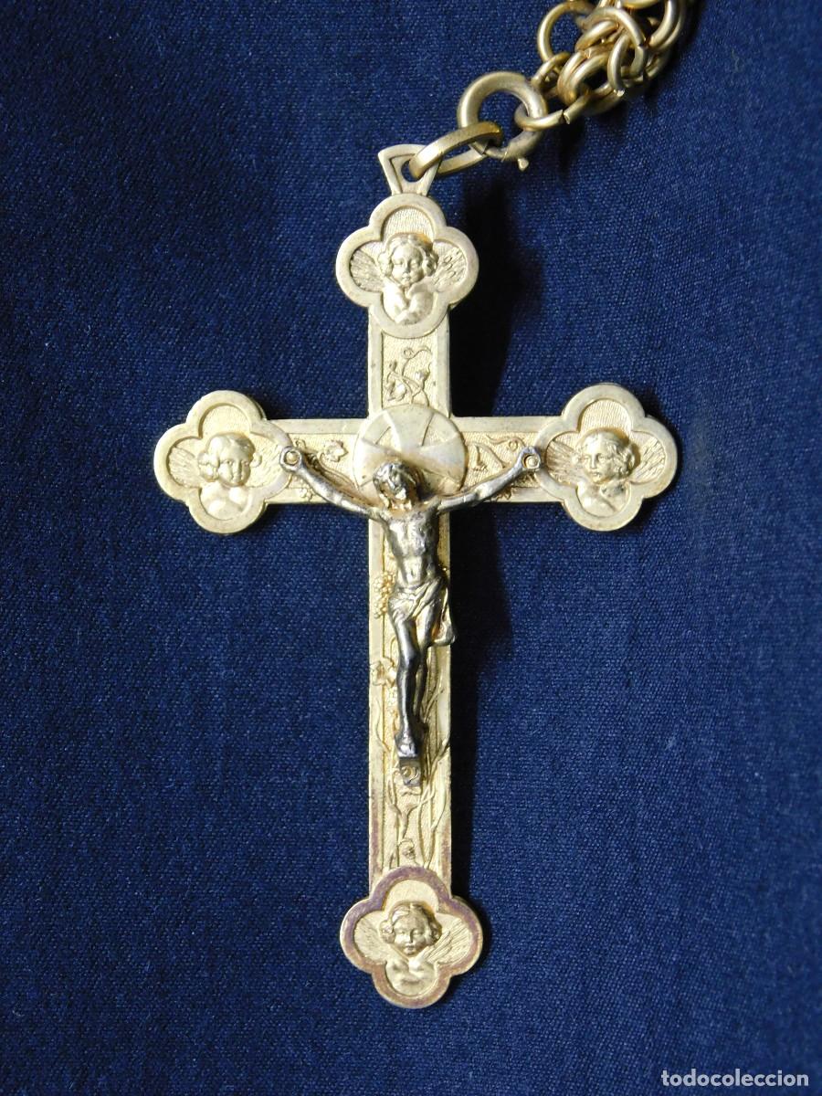 Antig&uuml;edades: COLLAR CON CRUCIFIJO DE METAL - Foto 2
