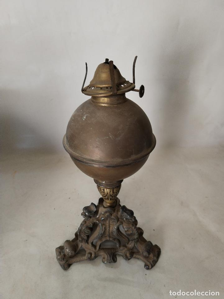 Antig&uuml;edades: quinque de laton con pie de calamina - Foto 4