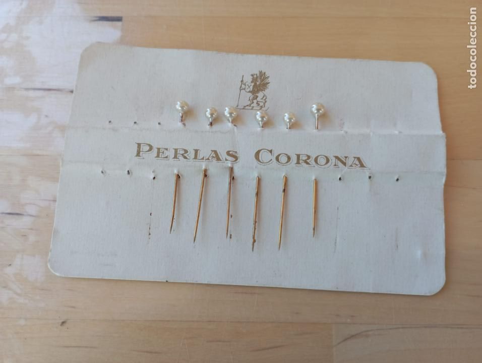 Antig&uuml;edades: ALFILERES PERLAS CORONA. - Foto 1