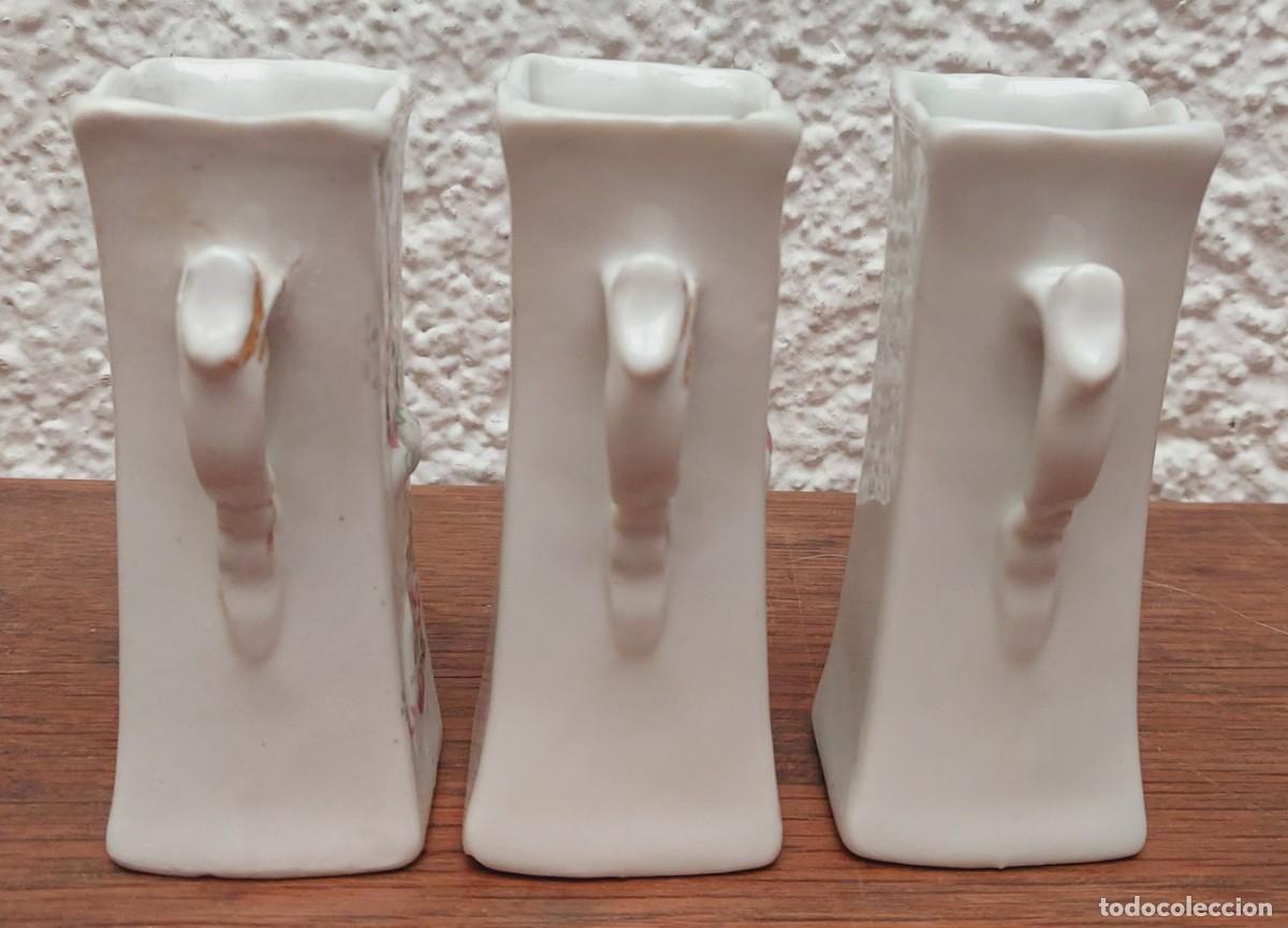 Antig&uuml;edades: 3 JARRONES ANTIGUOS DE PORCELANA - Foto 5