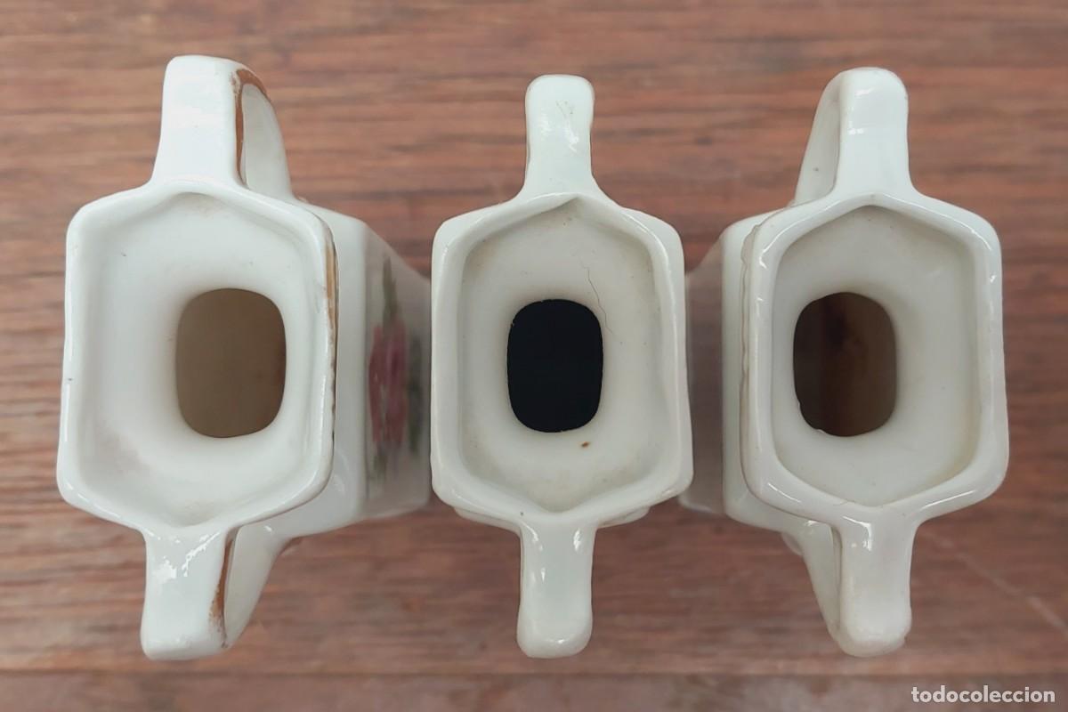 Antig&uuml;edades: 3 JARRONES ANTIGUOS DE PORCELANA - Foto 5