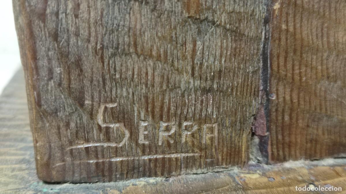 Antig&uuml;edades: Escultura talla en madera SERRA - Foto 5