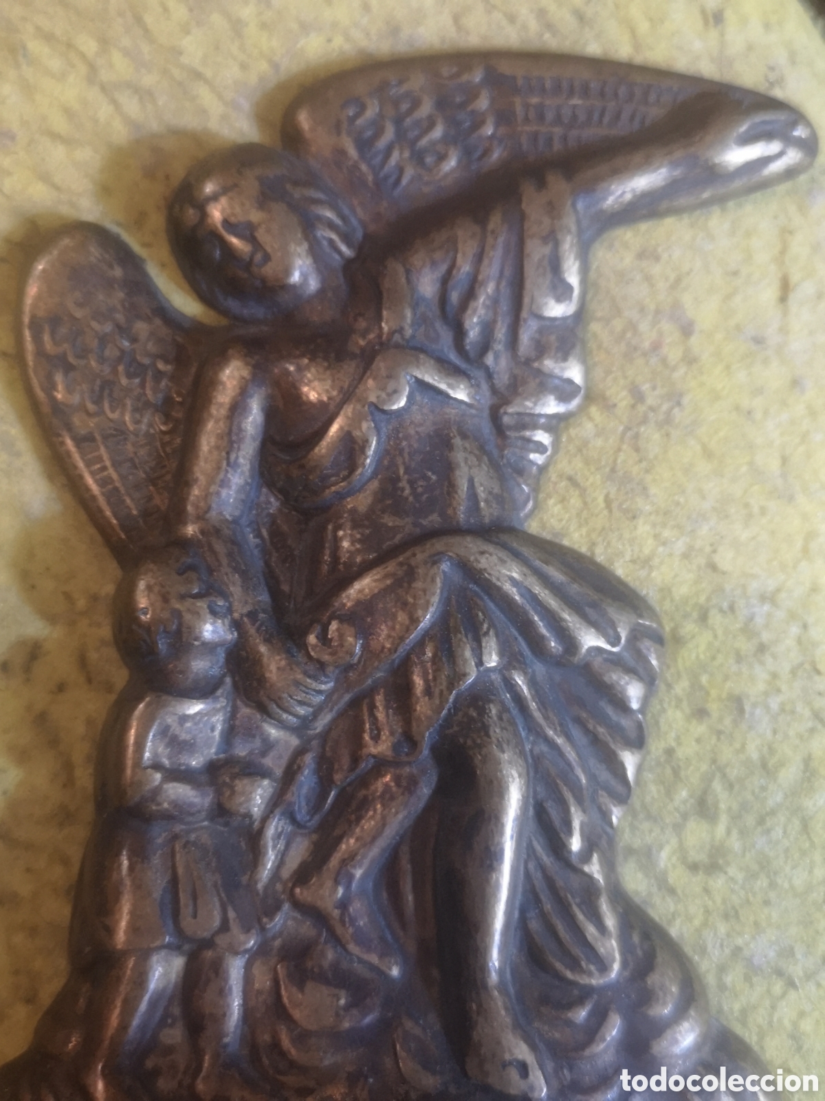 Antig&uuml;edades: BENDITERA BRONCE ANGEL DE LA GUARDA - Foto 2