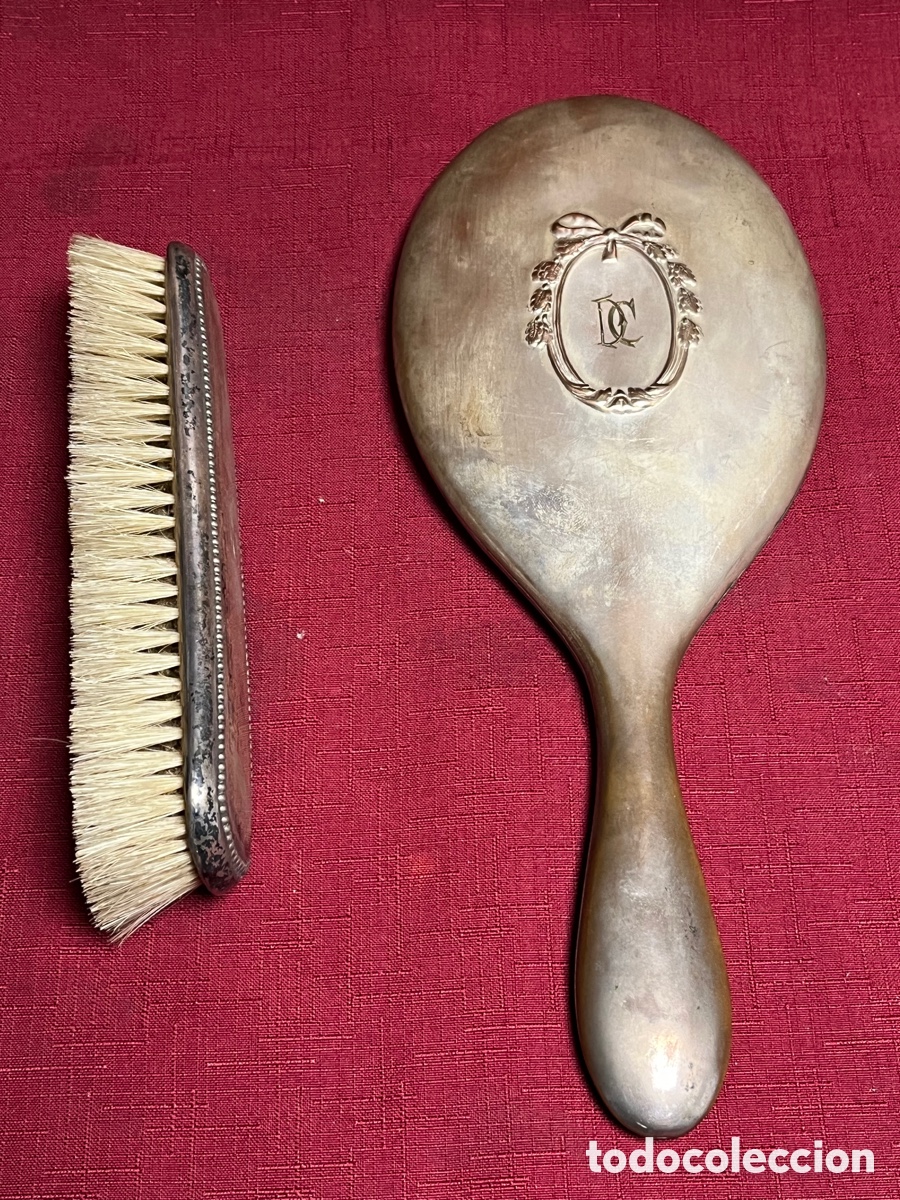 Antig&uuml;edades: ESPEJO DE MANO Y CEPILLO TOCADOR. - Foto 3