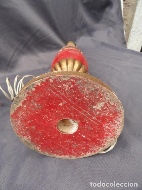 Antig&uuml;edades: PIE DE L&Aacute;MPARA DE MADERA. - Foto 8