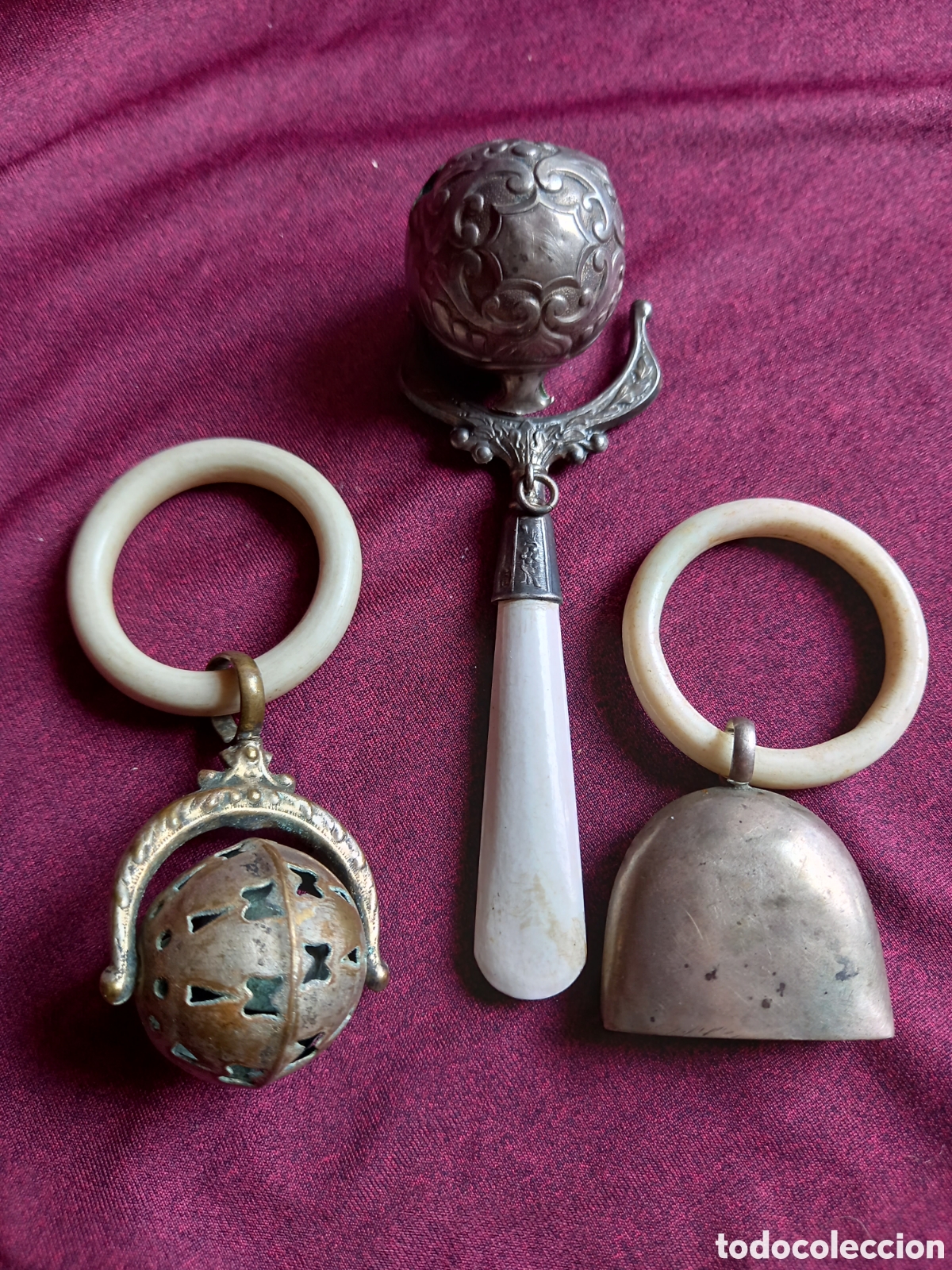 Antig&uuml;edades: ANTIGUO LOTE DE SONAJEROS - Foto 15