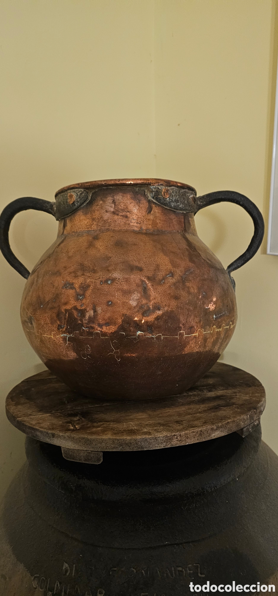 Antig&uuml;edades: POTE DE COBRE Y HIERRO DE FORJA - Foto 2