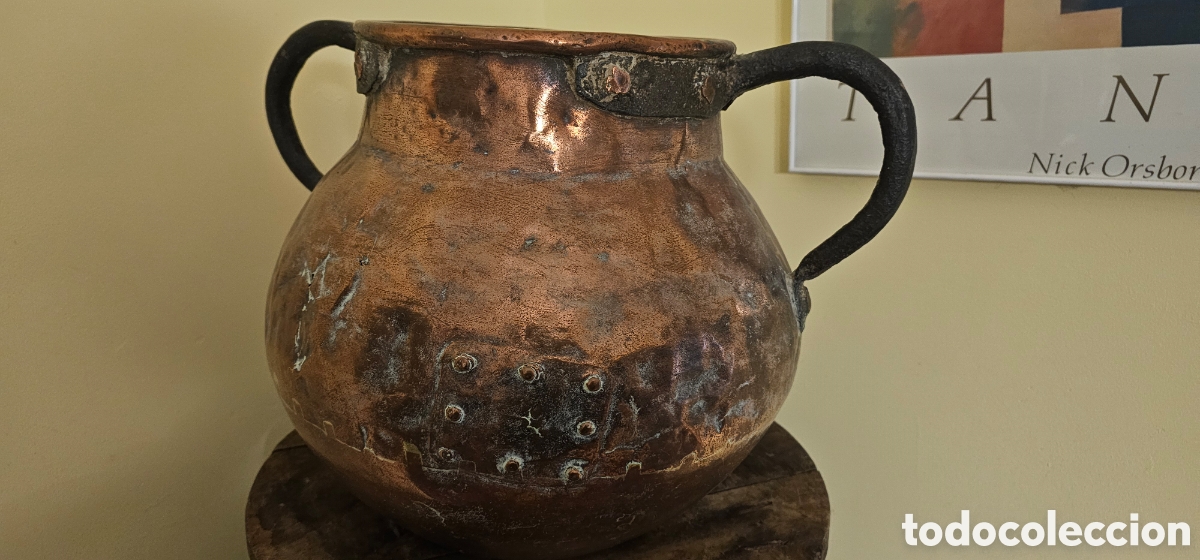 Antig&uuml;edades: POTE DE COBRE Y HIERRO DE FORJA - Foto 5