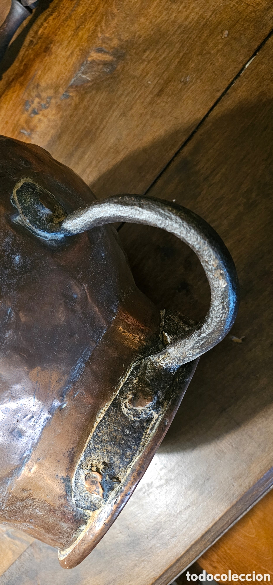 Antig&uuml;edades: POTE DE COBRE Y HIERRO DE FORJA - Foto 7