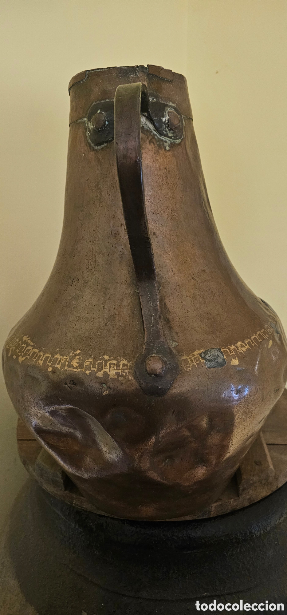 Antig&uuml;edades: JARRA DE COBRE Y HIERRO DE FORJA S.XIX - Foto 3