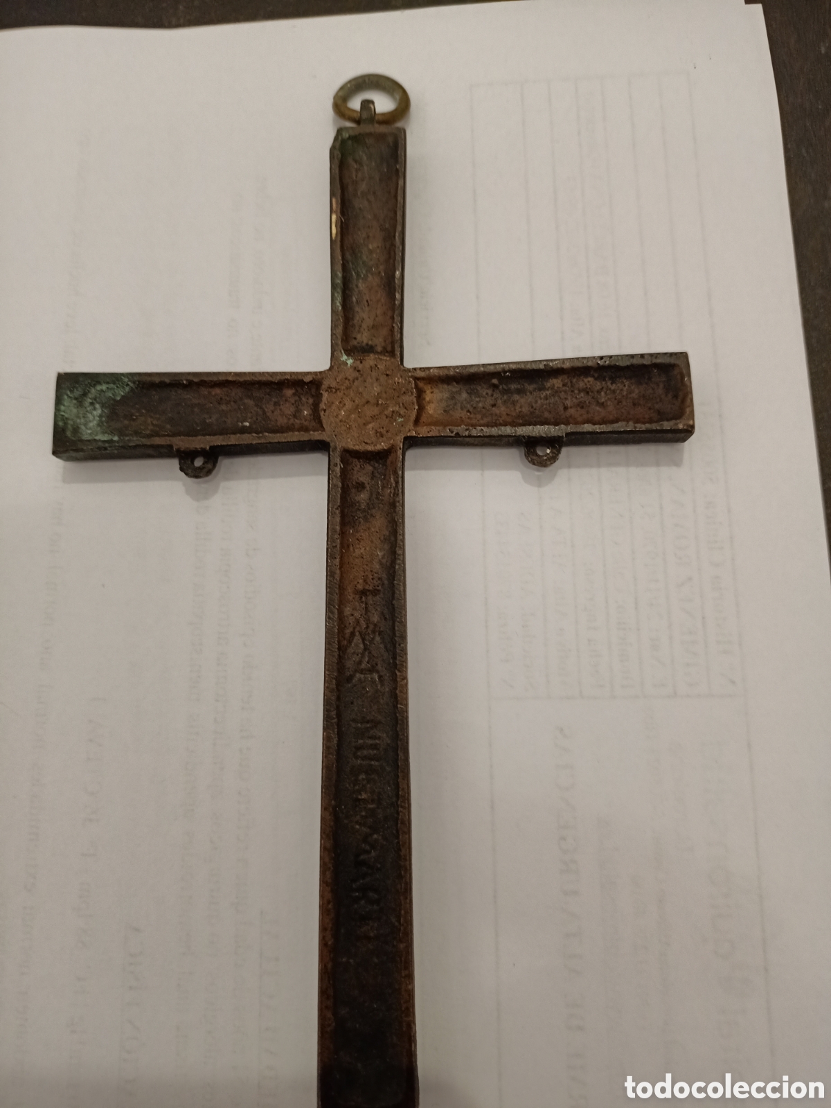 Antig&uuml;edades: Cruz de bronce y esmalte de Nuet Marti - Foto 2
