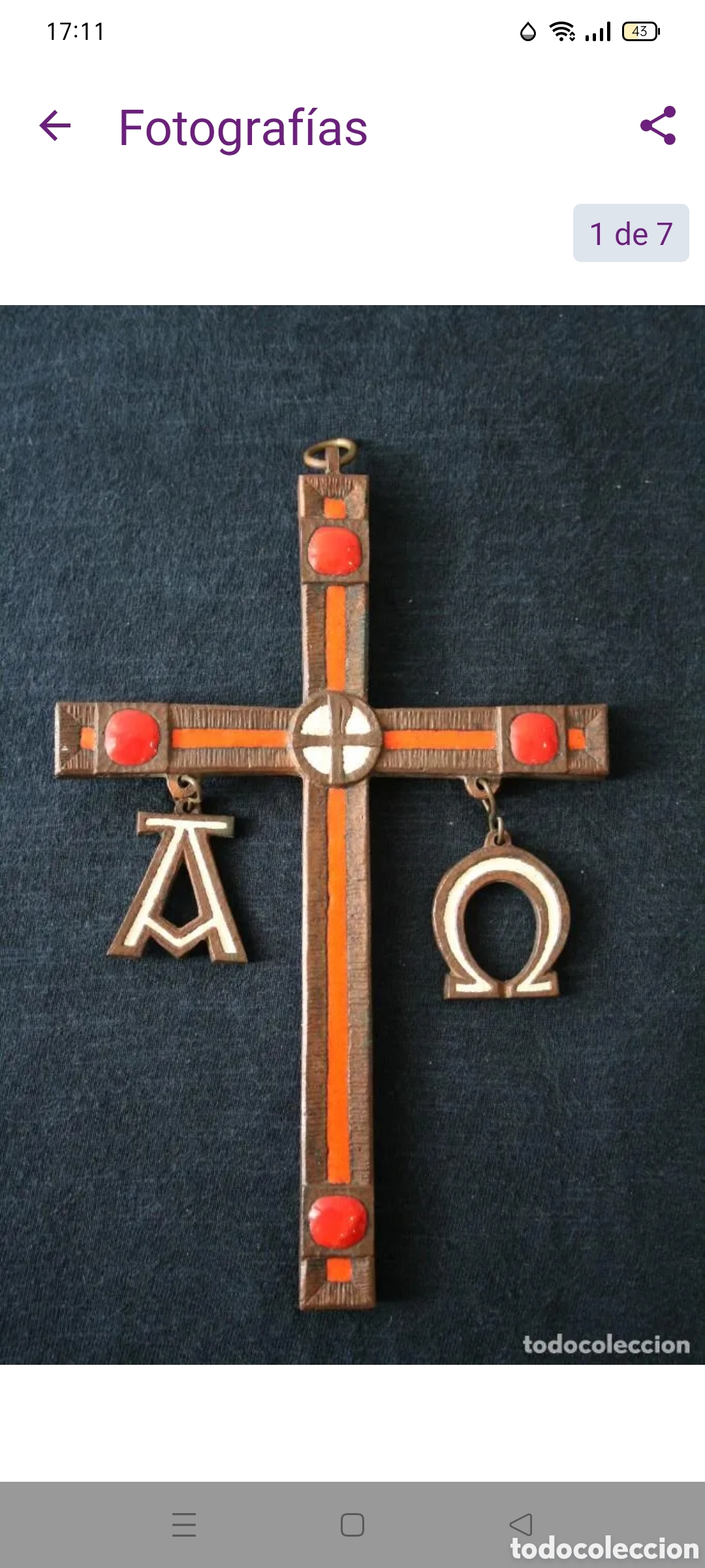 Antig&uuml;edades: Cruz de bronce y esmalte de Nuet Marti - Foto 5