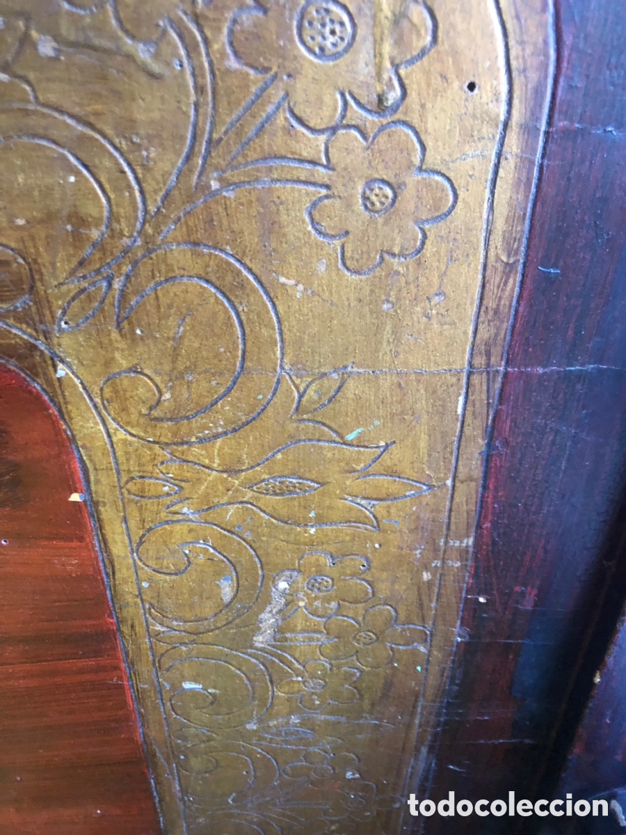 Antig&uuml;edades: Banco policromado rojo - Foto 2