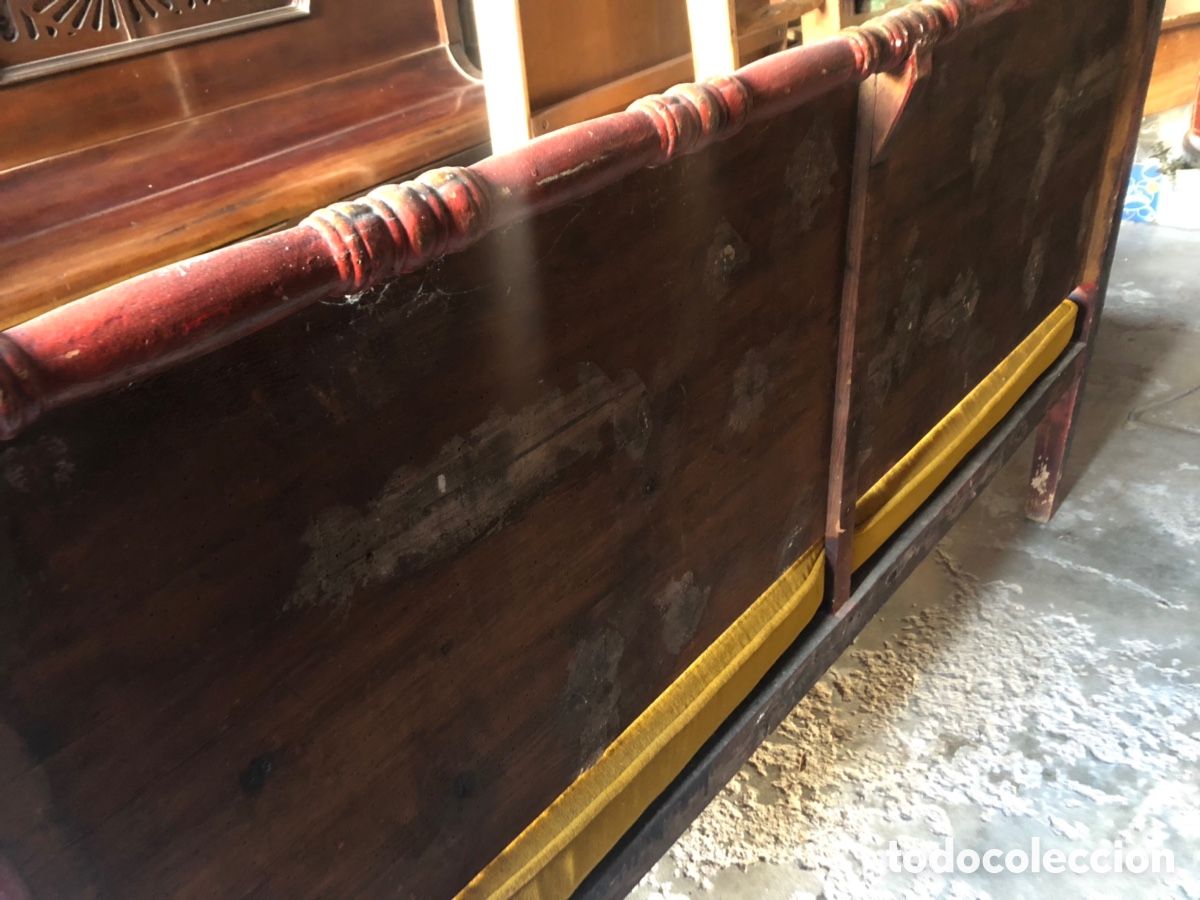 Antig&uuml;edades: Banco policromado rojo - Foto 5
