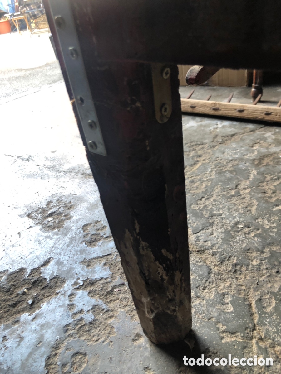 Antig&uuml;edades: Banco policromado rojo - Foto 7