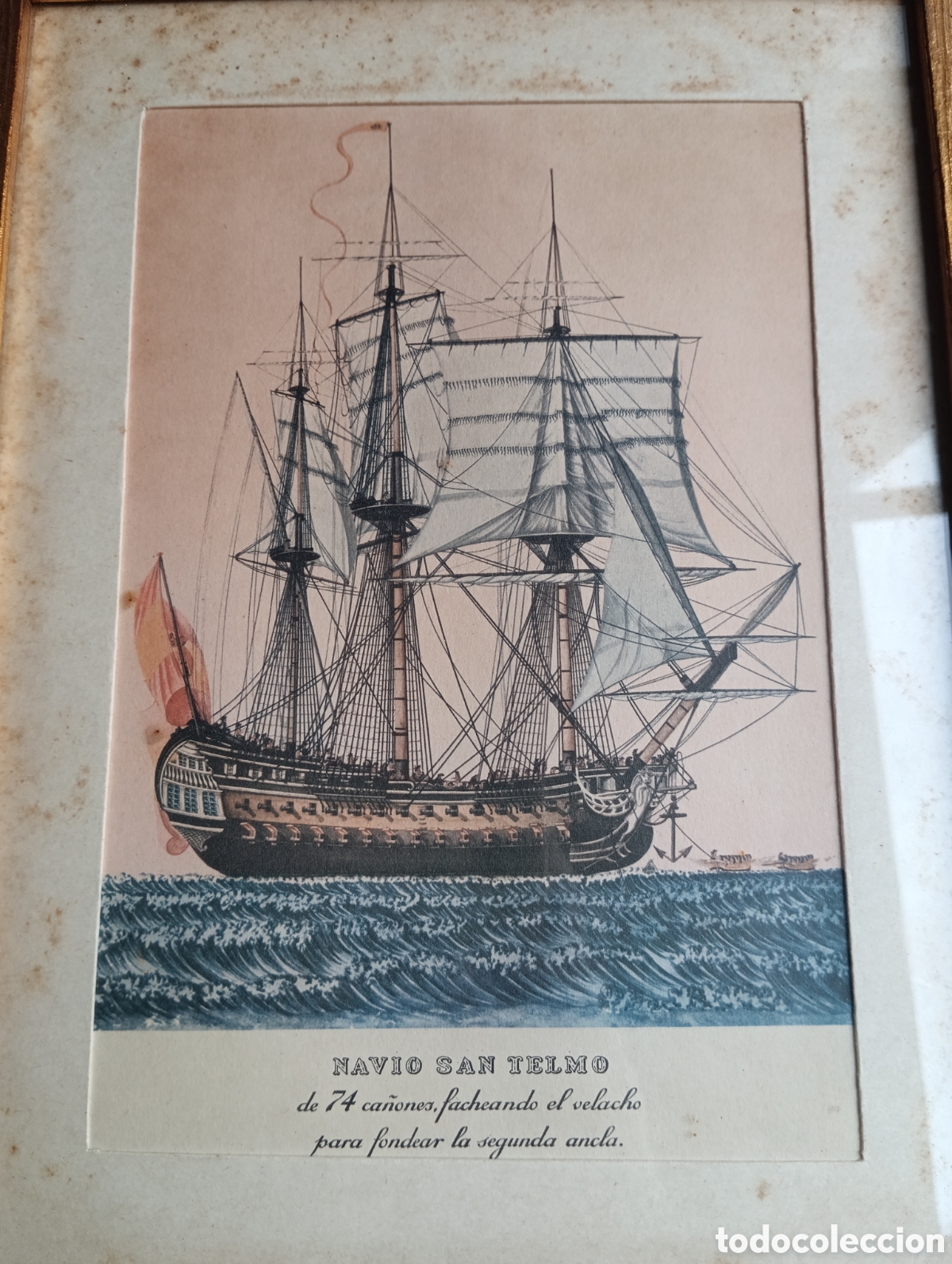 Antig&uuml;edades: MARCOS DORADOS CON LAMINAS DE BARCOS. - Foto 10
