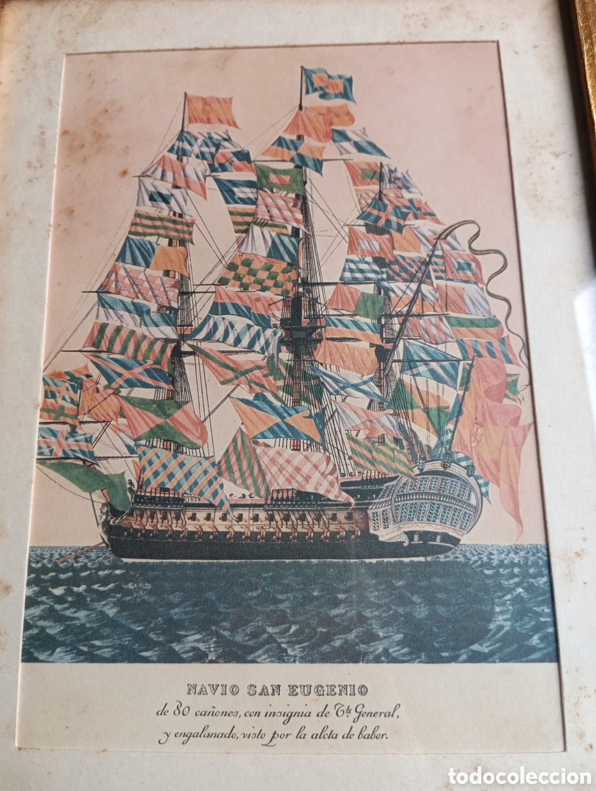 Antig&uuml;edades: MARCOS DORADOS CON LAMINAS DE BARCOS. - Foto 12