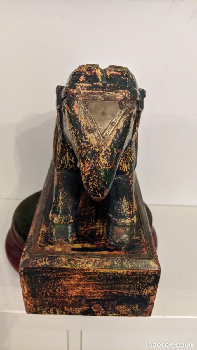 Antig&uuml;edades: ELEFANTE MADERA Y LATON CON CAJONERA - Foto 6