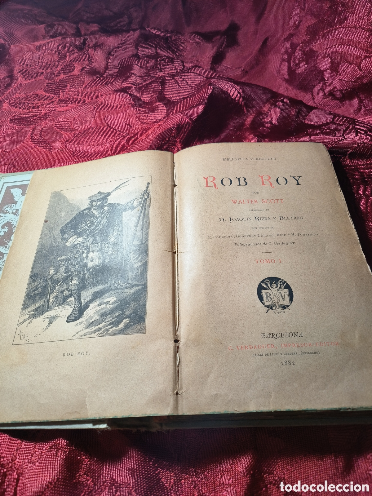 Antig&uuml;edades: Rob Roy de Walter Scott tom&oacute; I 1882 - Foto 3