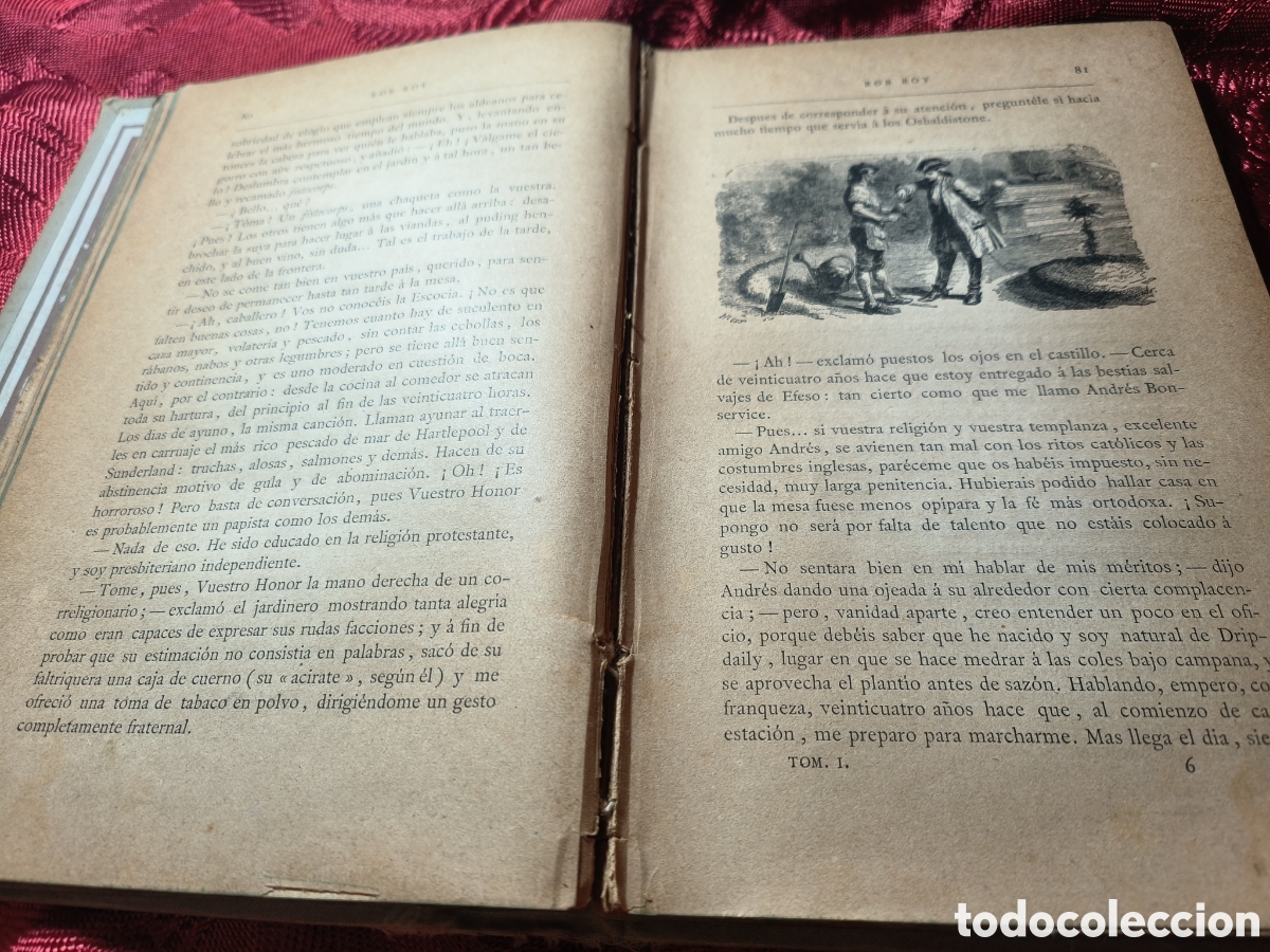 Antig&uuml;edades: Rob Roy de Walter Scott tom&oacute; I 1882 - Foto 5