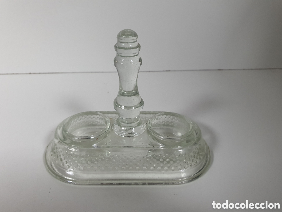 Antig&uuml;edades: Tintero cristal - Foto 1