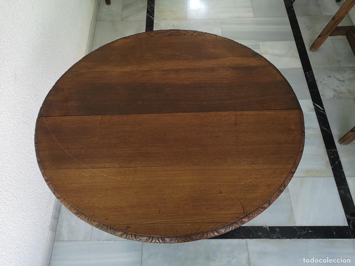 Antig&uuml;edades: Mesa antigua tallada extensible - Foto 10