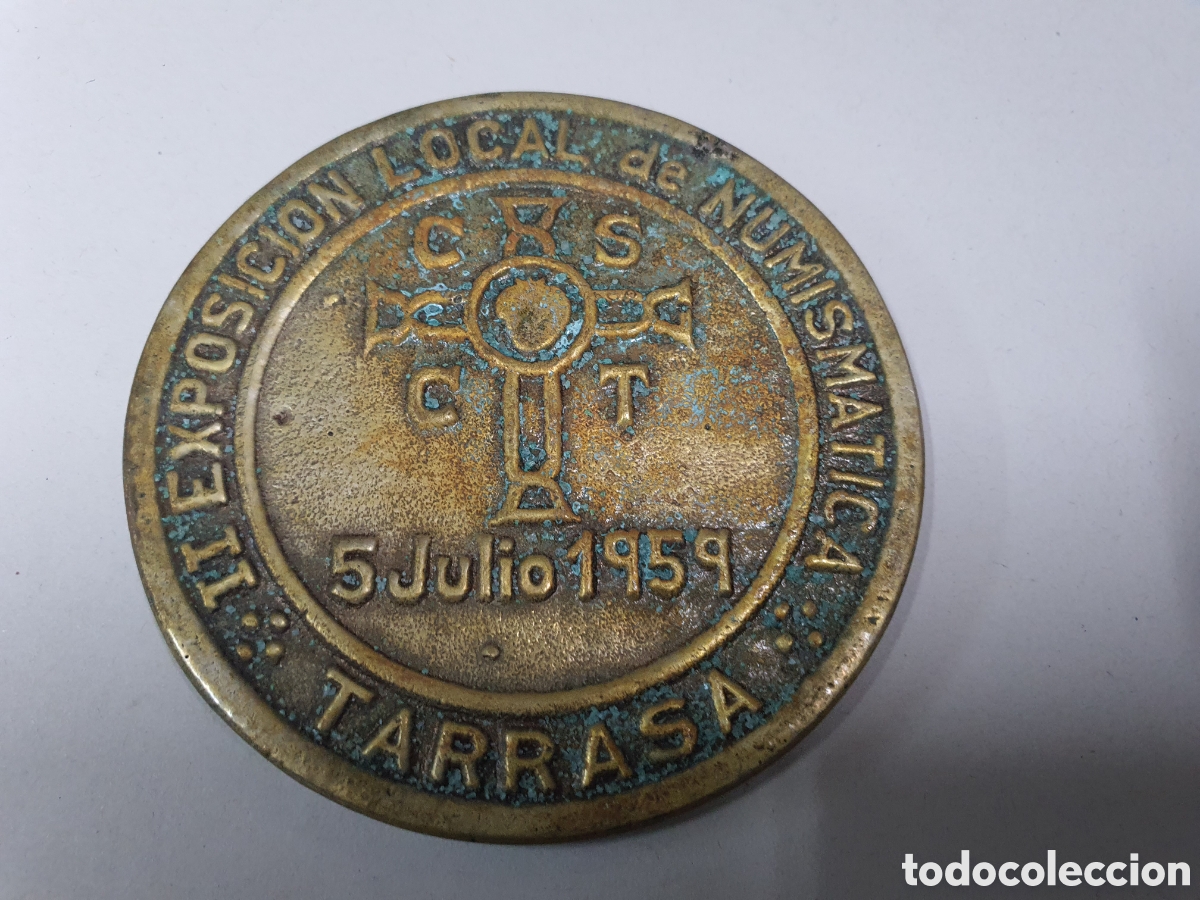 Antig&uuml;edades: Medallon exposicion numismatica tarrasa 1959 - Foto 2