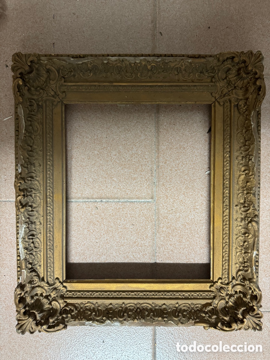 Antig&uuml;edades: Marco dorado del siglo XIX - Foto 1