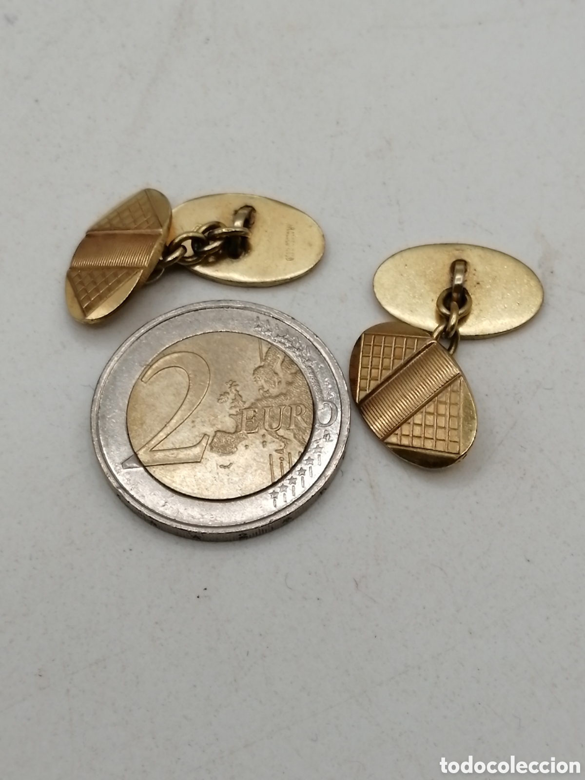 Antig&uuml;edades: Gemelos metal laminado oro - Foto 3