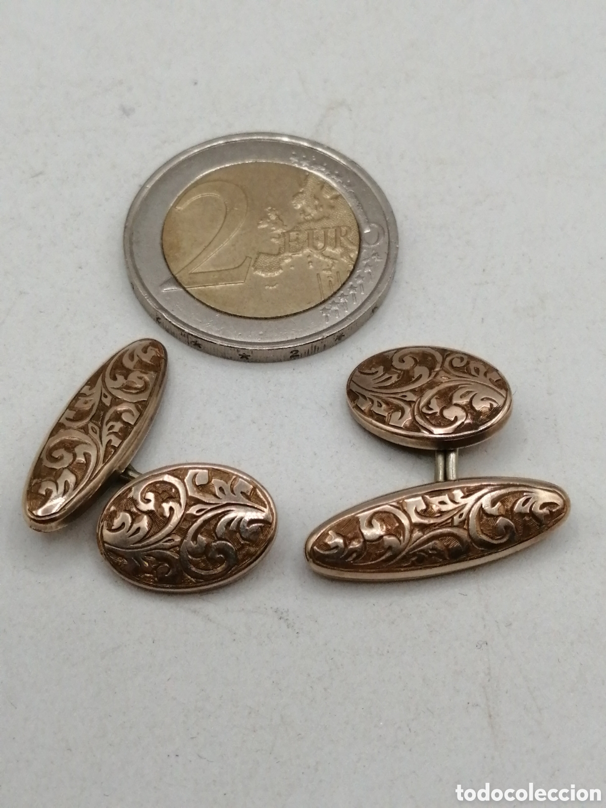 Antig&uuml;edades: Gemelos metal chapado oro - Foto 3