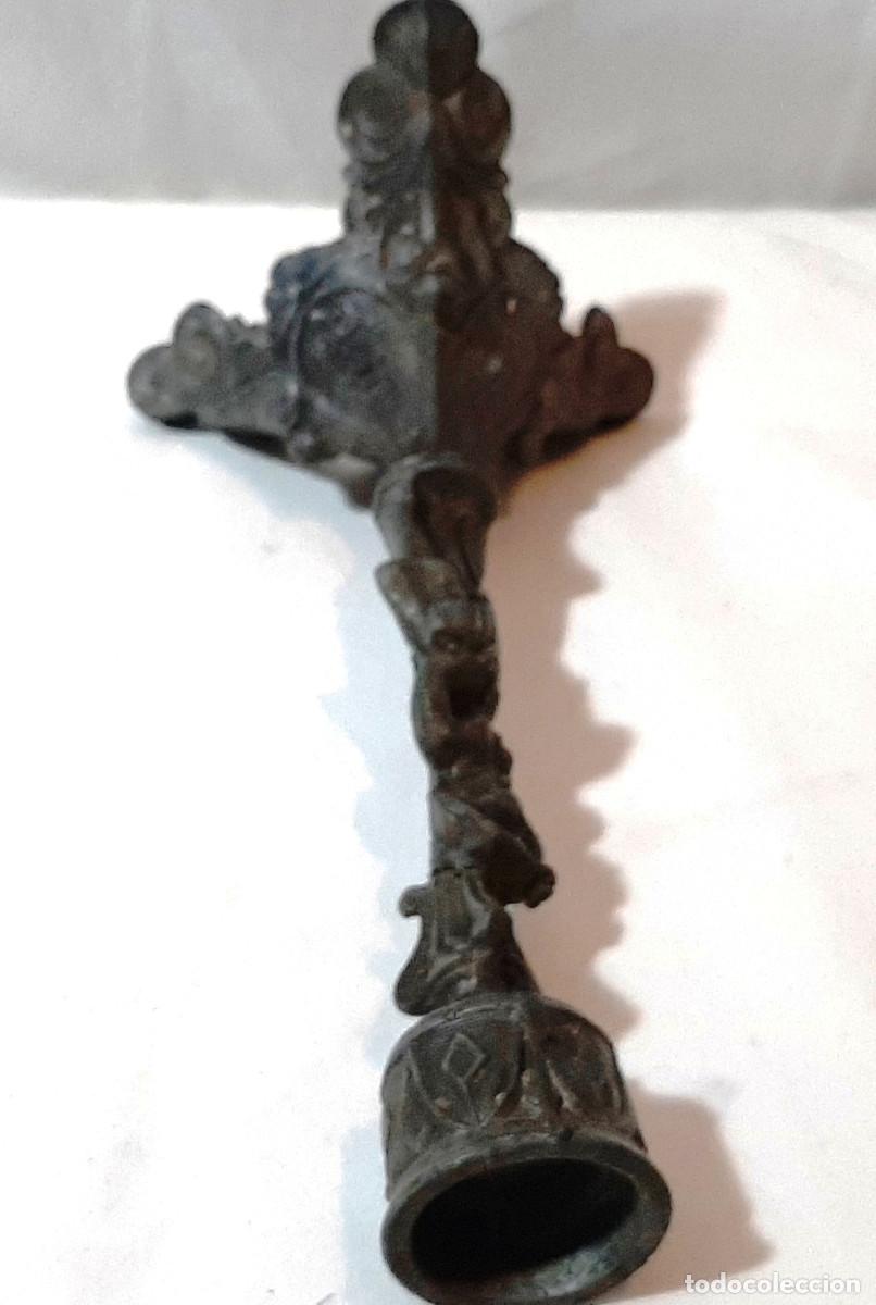 Antig&uuml;edades: Antiguo pweter candlestick franc&eacute;s - Foto 7