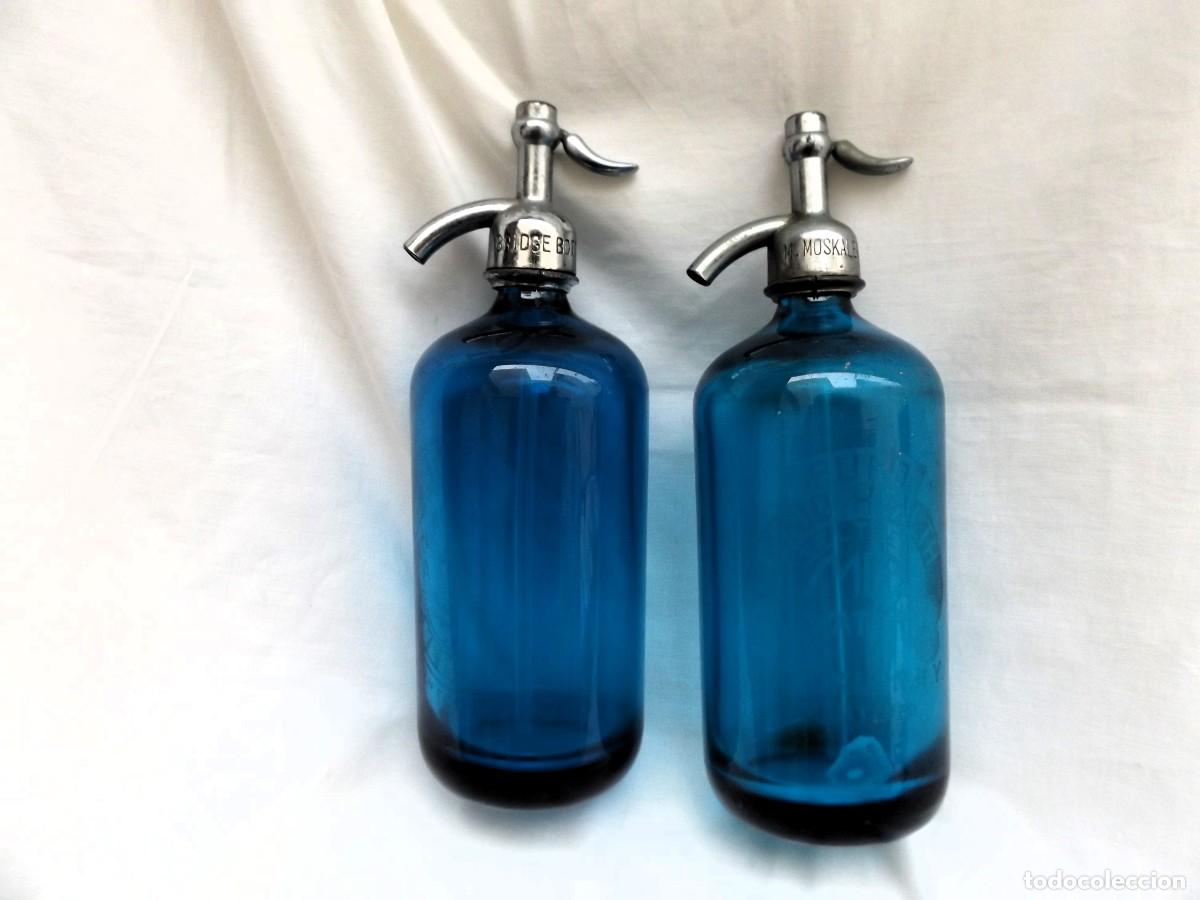 Antig&uuml;edades: dos sifones color azul - Foto 1