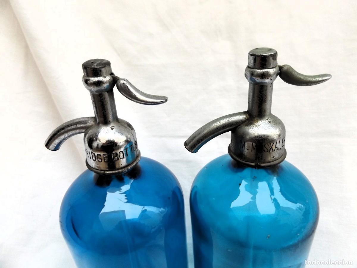 Antig&uuml;edades: dos sifones color azul - Foto 2