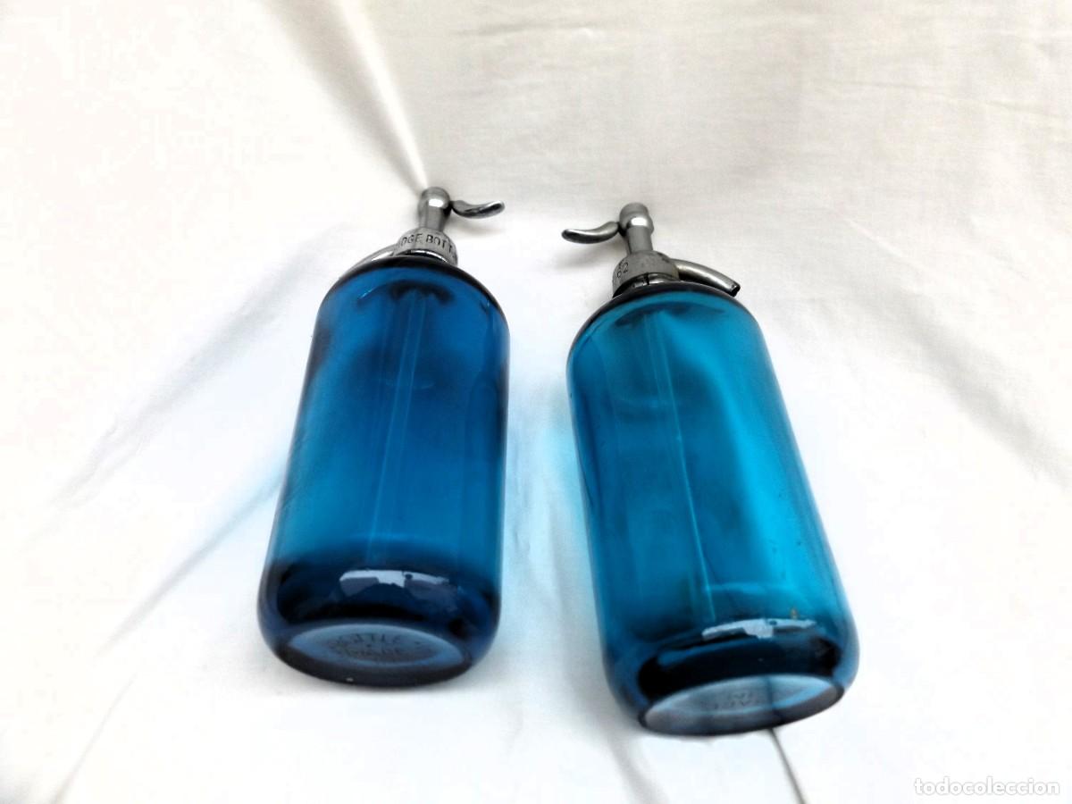 Antig&uuml;edades: dos sifones color azul - Foto 4